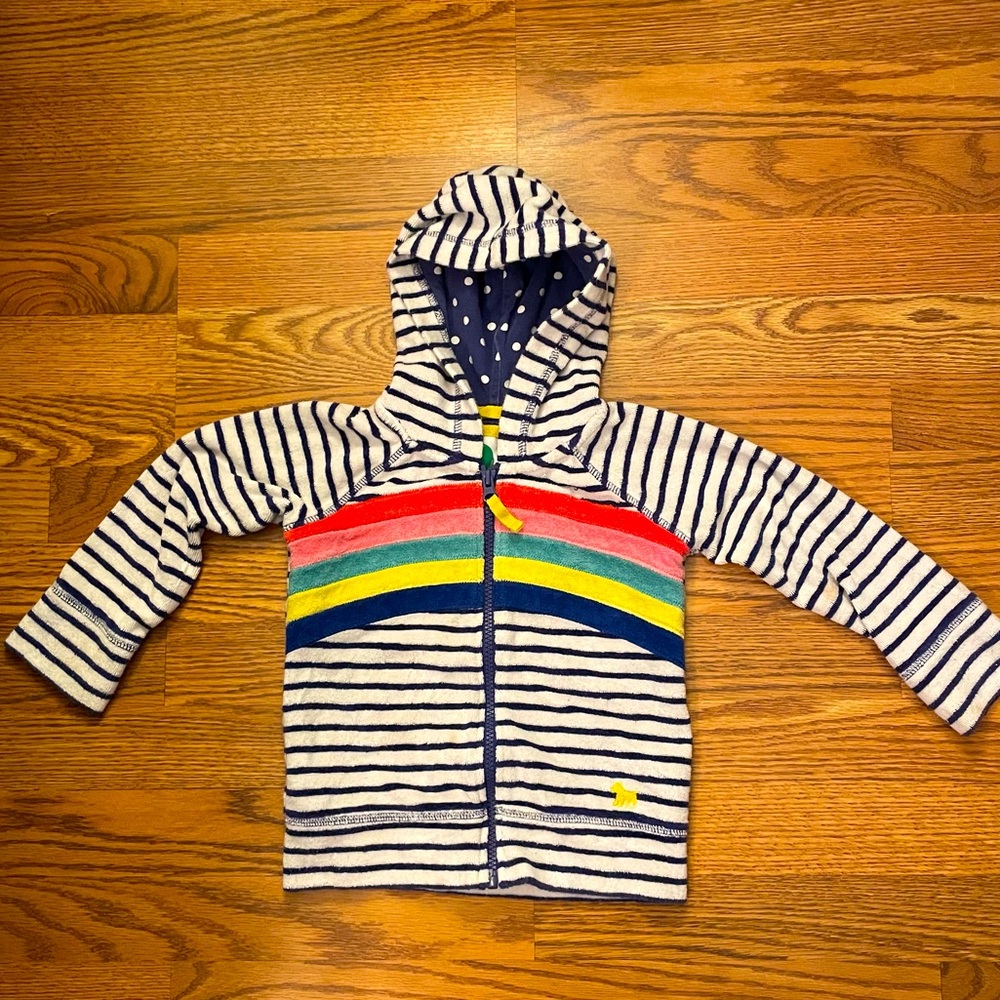 Boden zip up rainbow Hoodie 4T